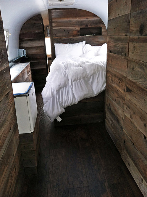 Airstream with wood walls